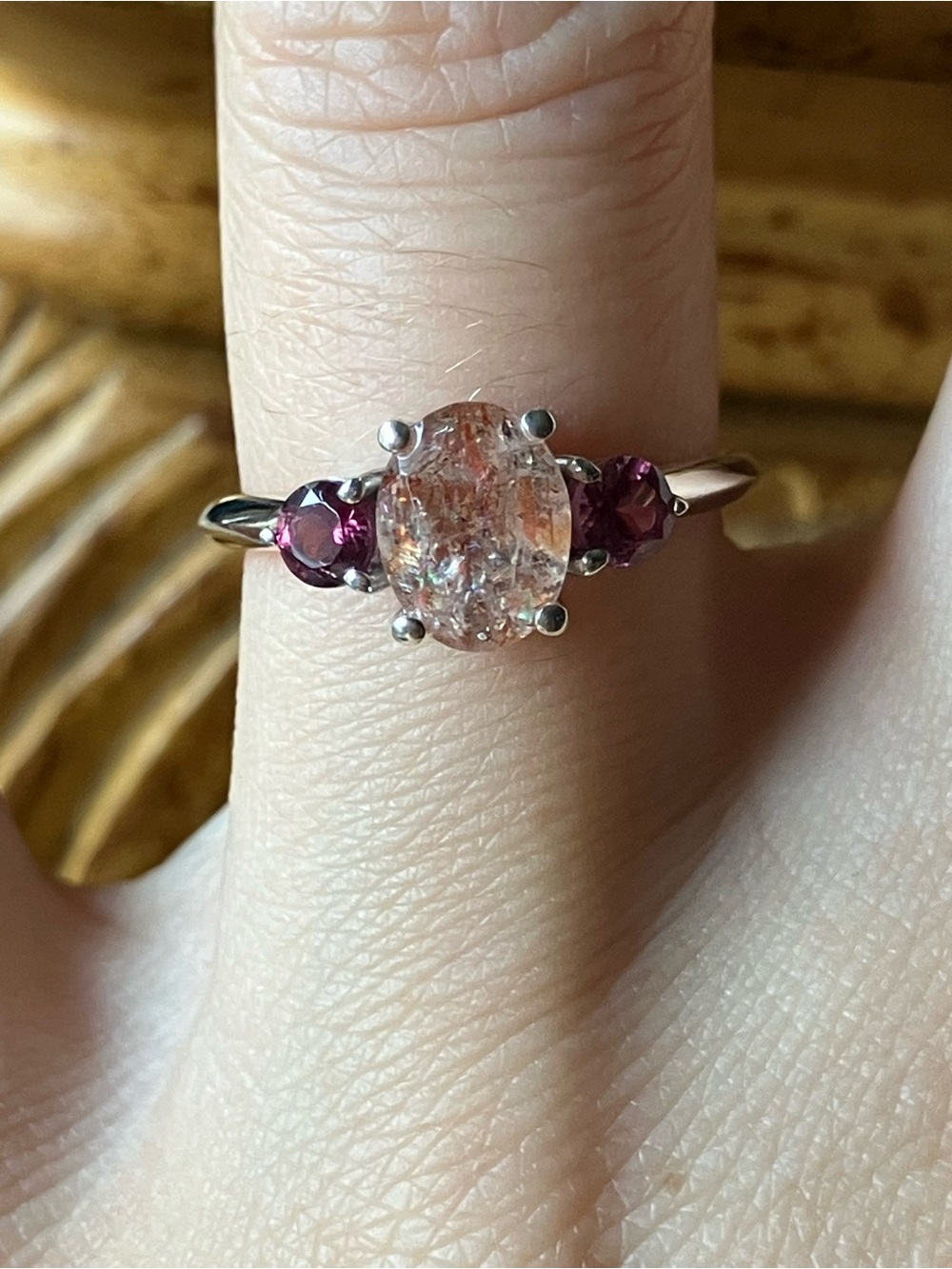 Tanzanian Sunstone Orissa Garnet Ring Size 5.75